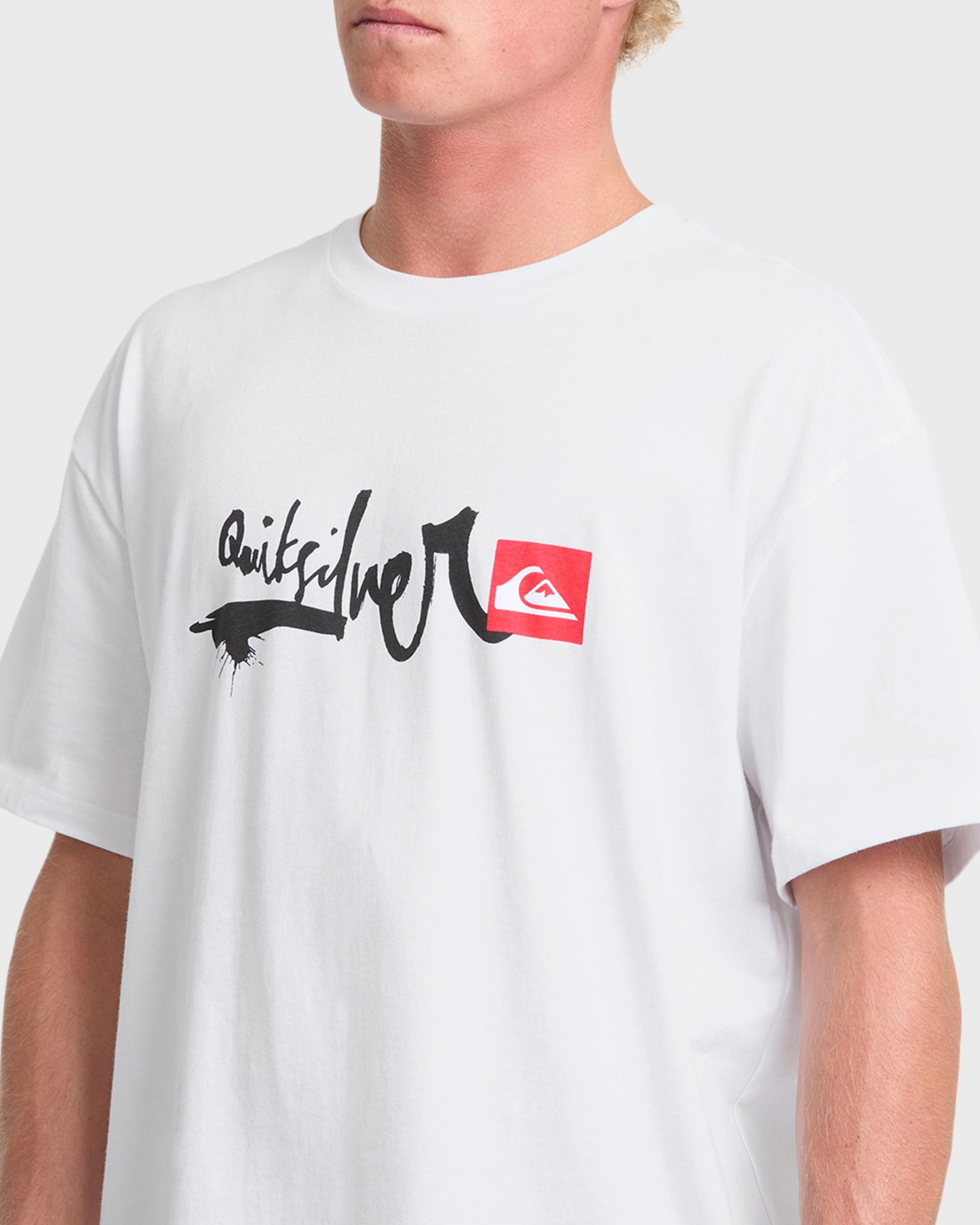Young Guns Script Sticker Slap Short Sleeve Knit T-Shirt - White