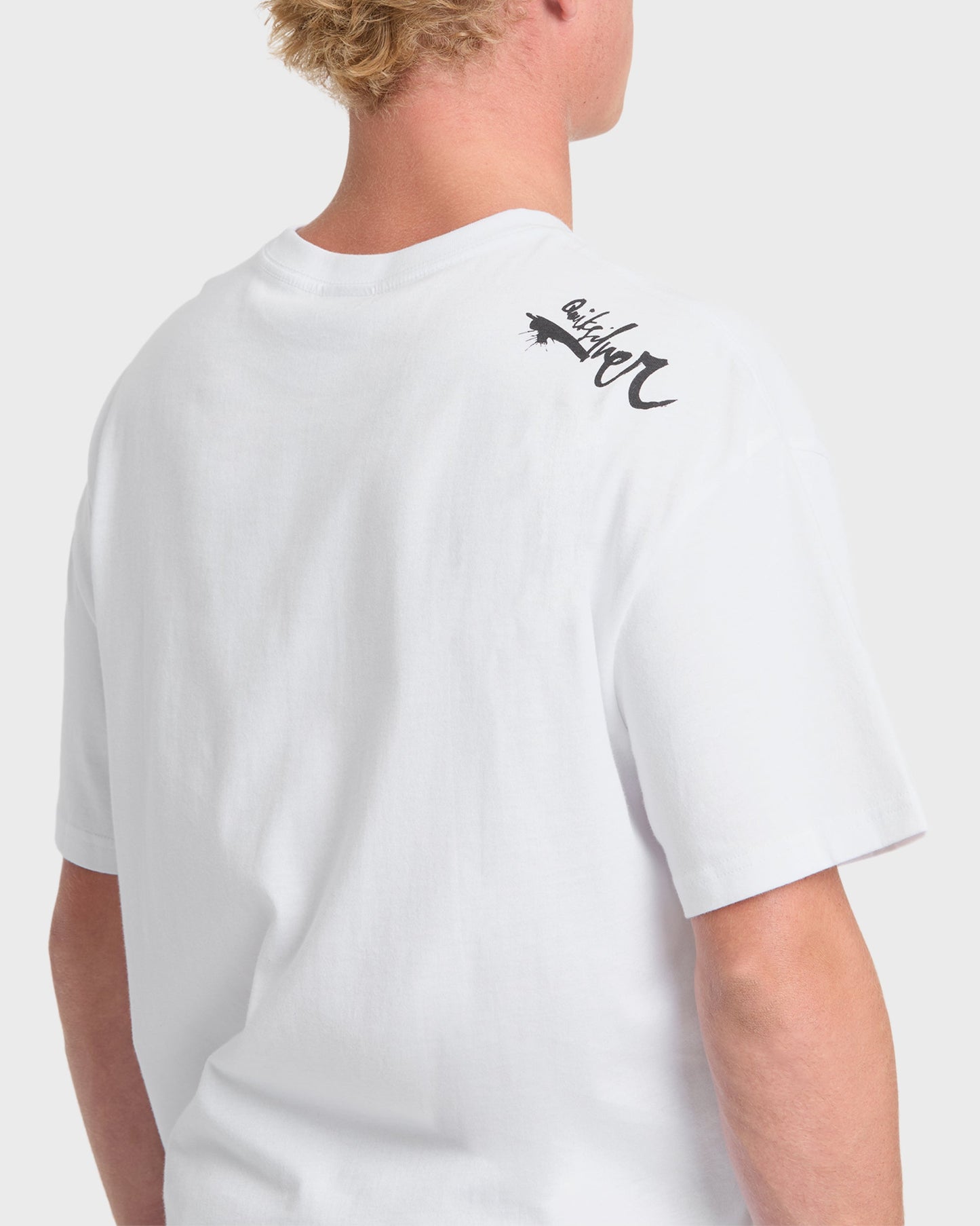 Young Guns Script Sticker Slap Short Sleeve Knit T-Shirt - White