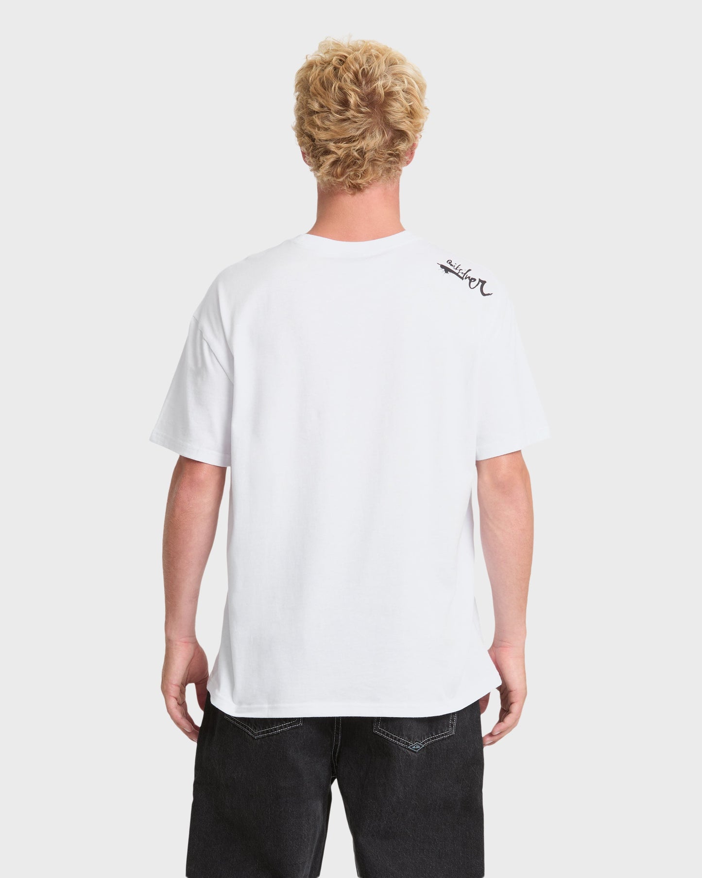 Young Guns Script Sticker Slap Short Sleeve Knit T-Shirt - White