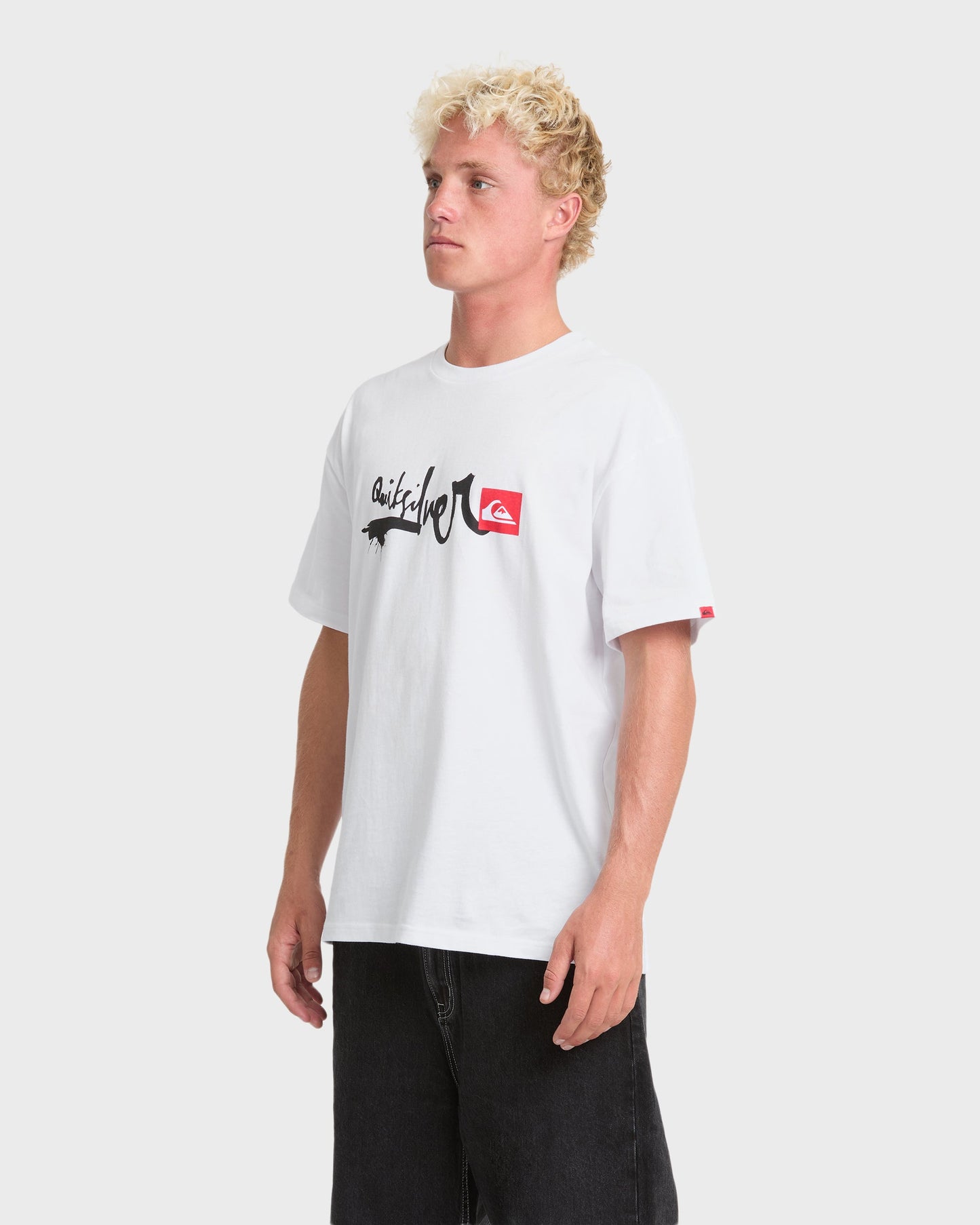 Young Guns Script Sticker Slap Short Sleeve Knit T-Shirt - White