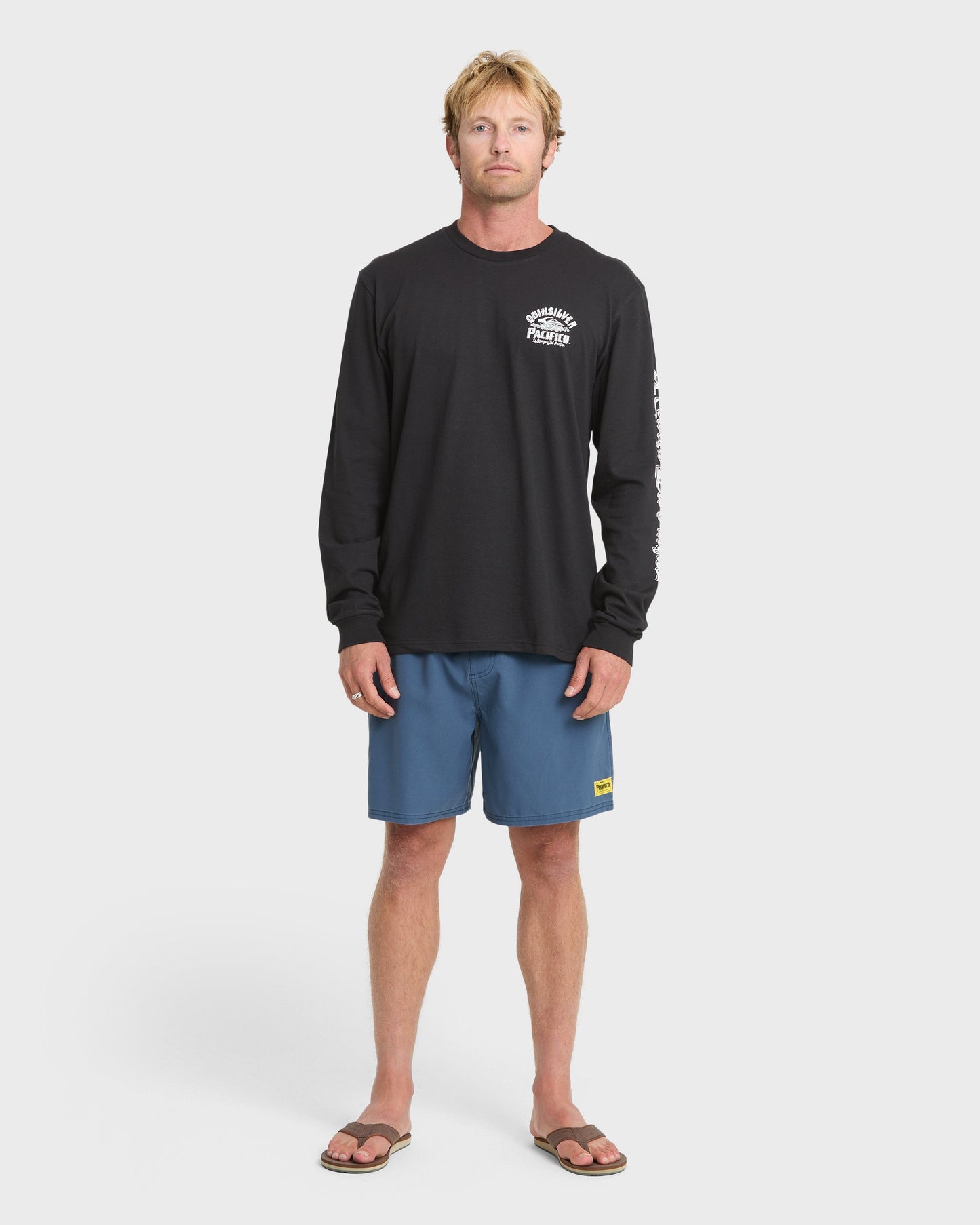 Pacifico Signage Long Sleeve Knit T-Shirt - Black