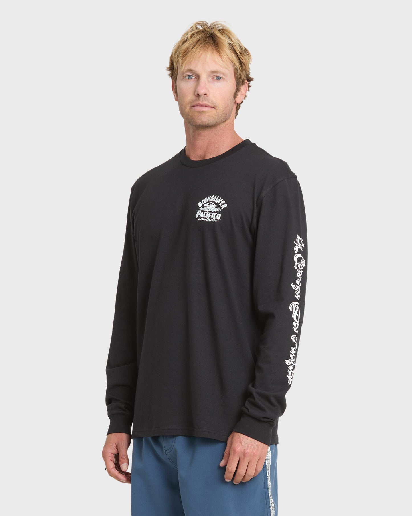 Pacifico Signage Long Sleeve Knit T-Shirt - Black