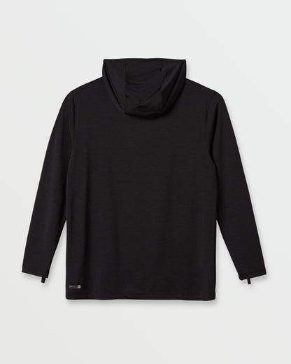 DNA Logo Surf Hood Long Sleeve Surf Tee - Phantom Heather