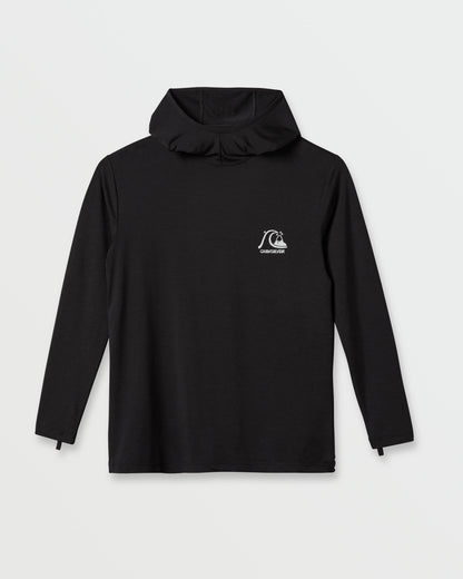 DNA Logo Surf Hood Long Sleeve Surf Tee - Phantom Heather