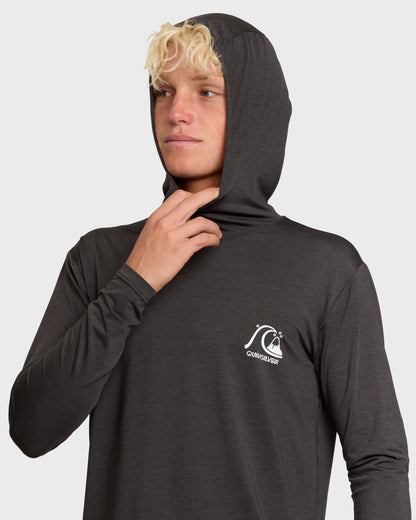 DNA Logo Surf Hood Long Sleeve Surf Tee - Phantom Heather