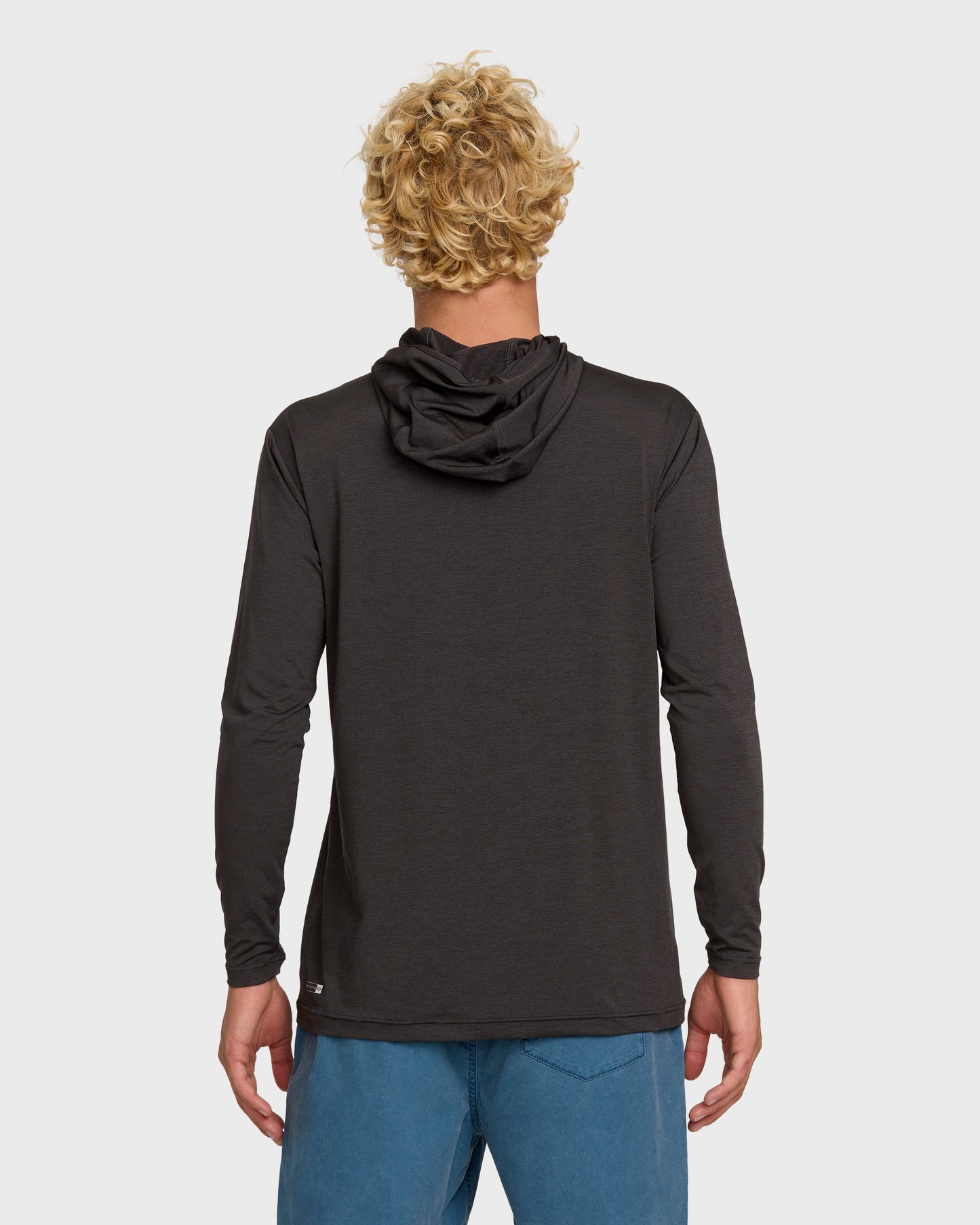 DNA Logo Surf Hood Long Sleeve Surf Tee - Phantom Heather
