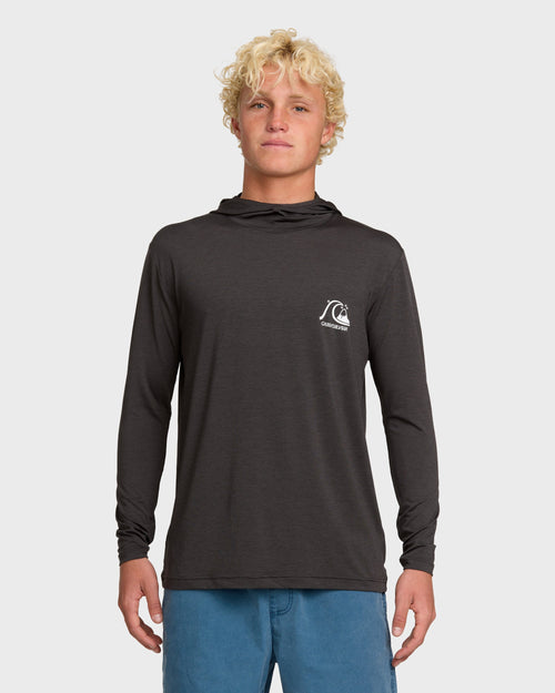 DNA Logo Surf Hood Long Sleeve Surf Tee - Phantom Heather