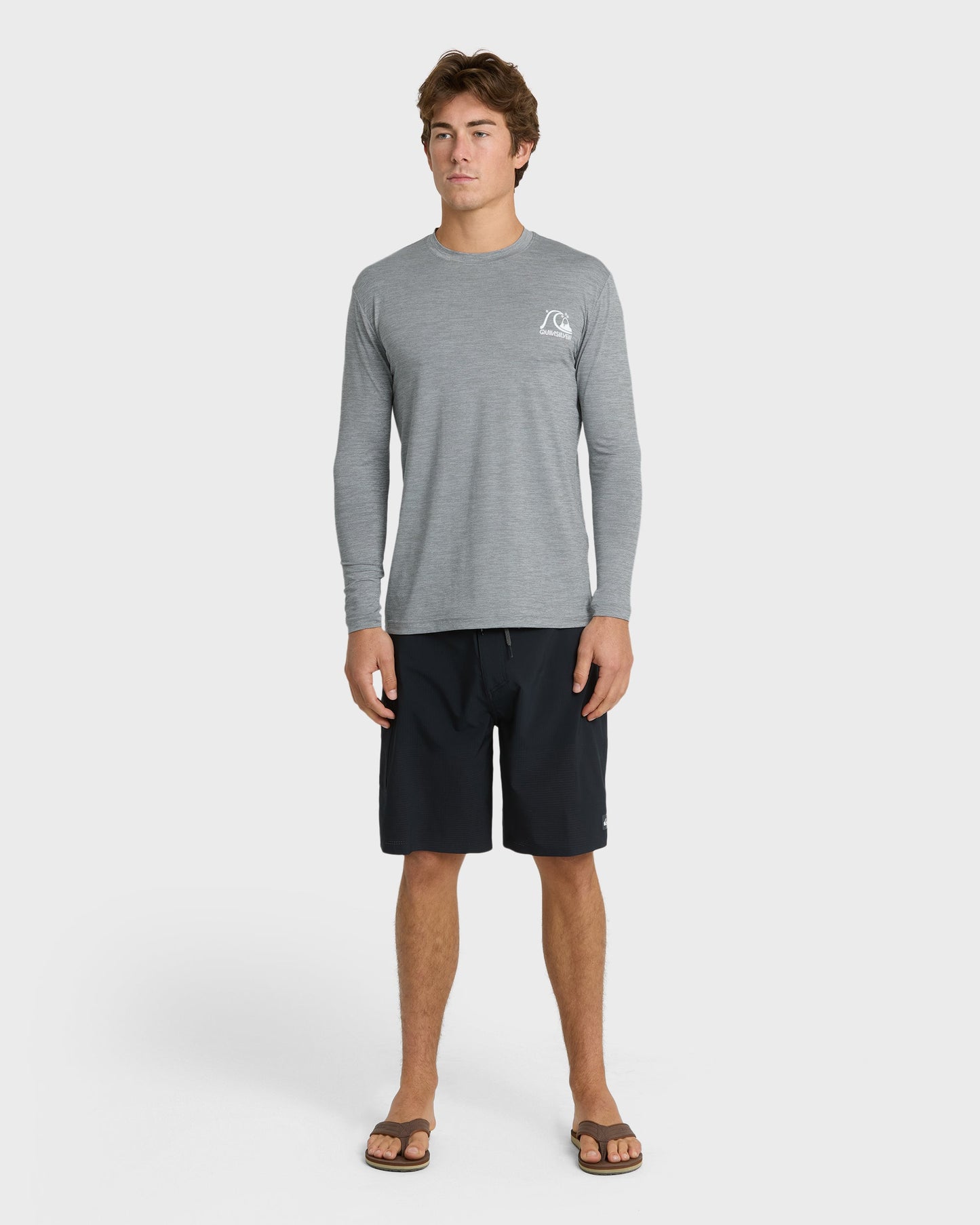 DNA Logo Surf  Long Sleeve Surf Tee - Smoked Gray Heather