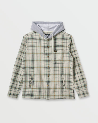 Sandbar Hooded Flannel Shirt - Silver Birch