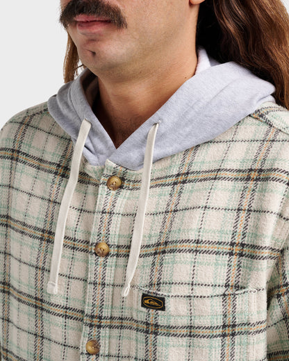 Sandbar Hooded Flannel Shirt - Silver Birch