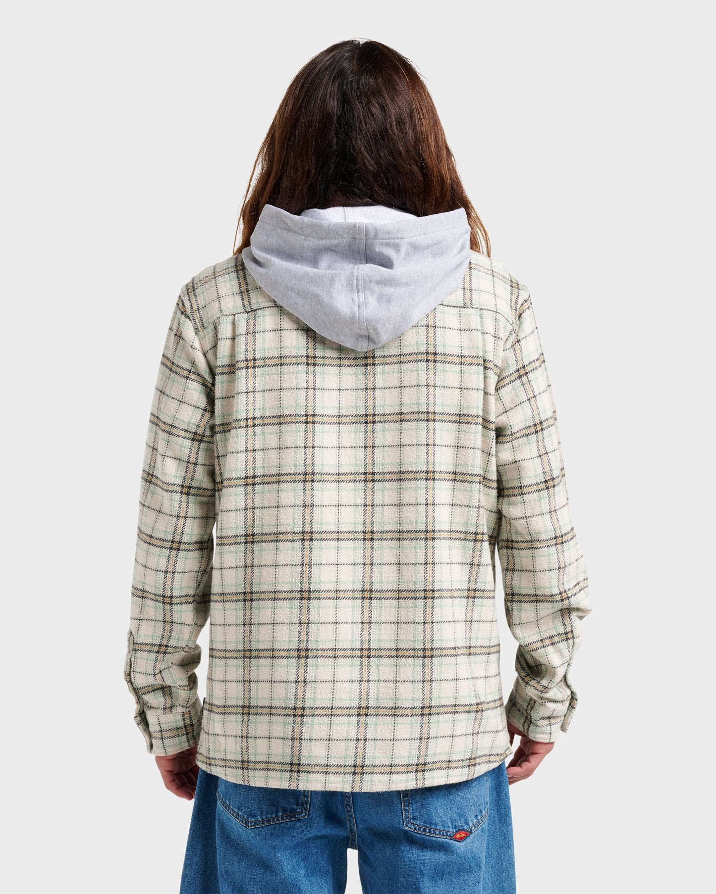 Sandbar Hooded Flannel Shirt - Silver Birch