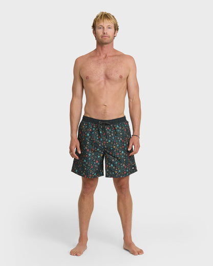 Everyday Ditsy Floral Swim Trunks - Black