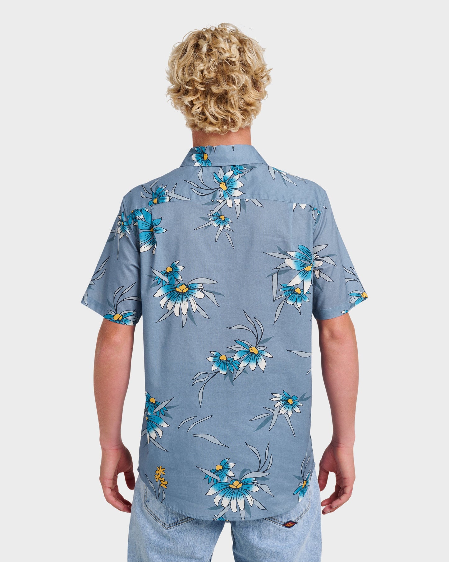 Costal Flora Classic Short Sleeve Shirt - Coronet Blue