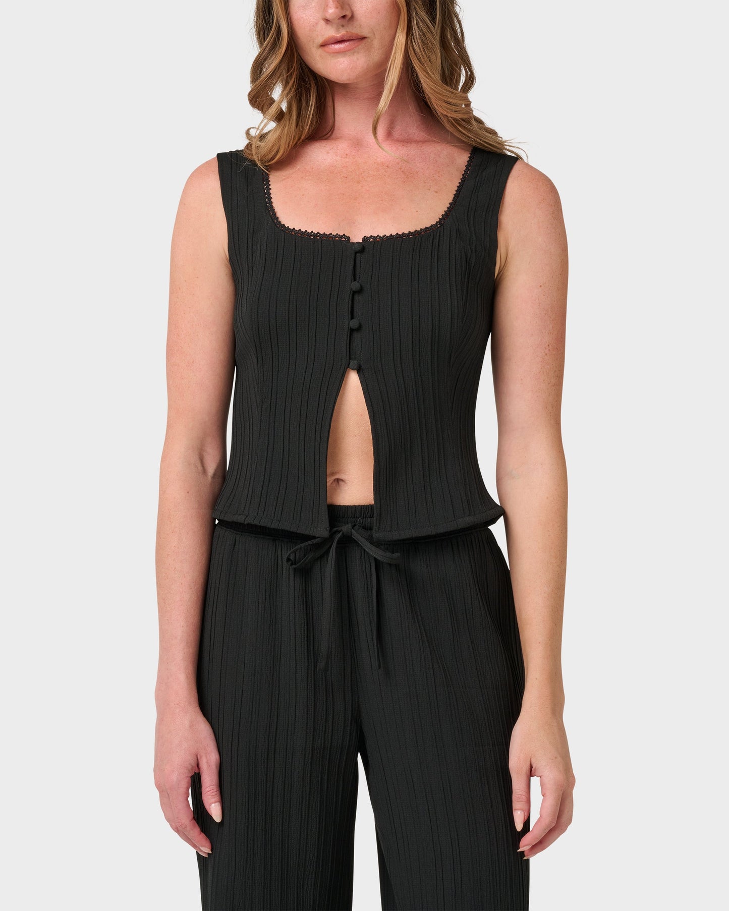 Maci Solid Textured Tank Top