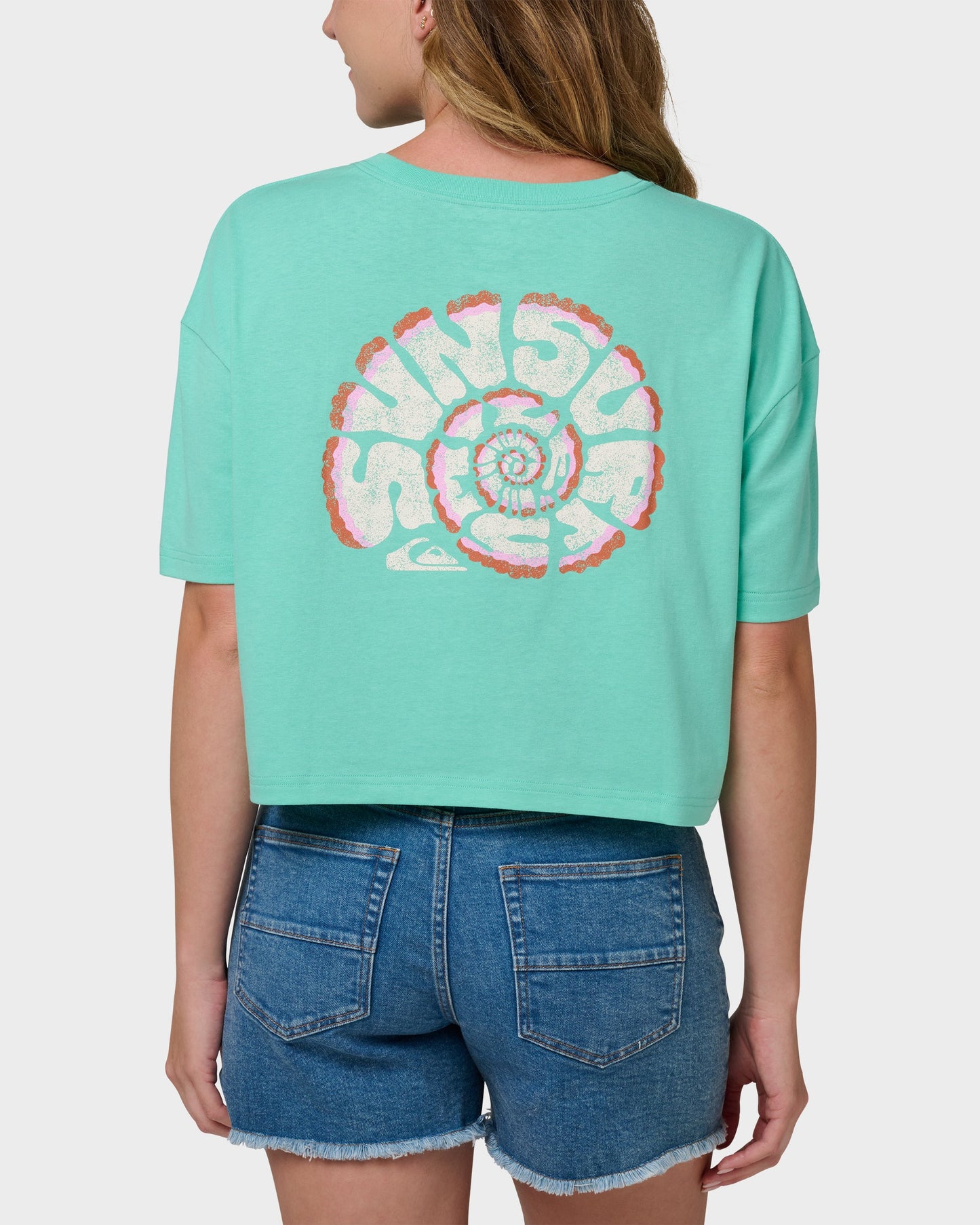 Surf Sun Smile Short Sleeve Cropped Boyfriend T-Shirt