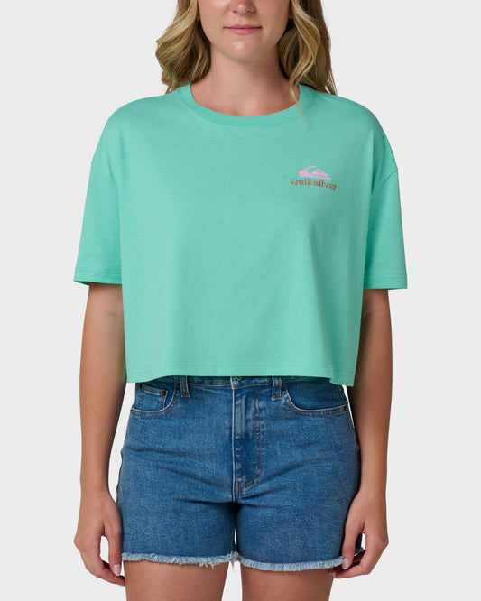 Surf Sun Smile Short Sleeve Cropped Boyfriend T-Shirt
