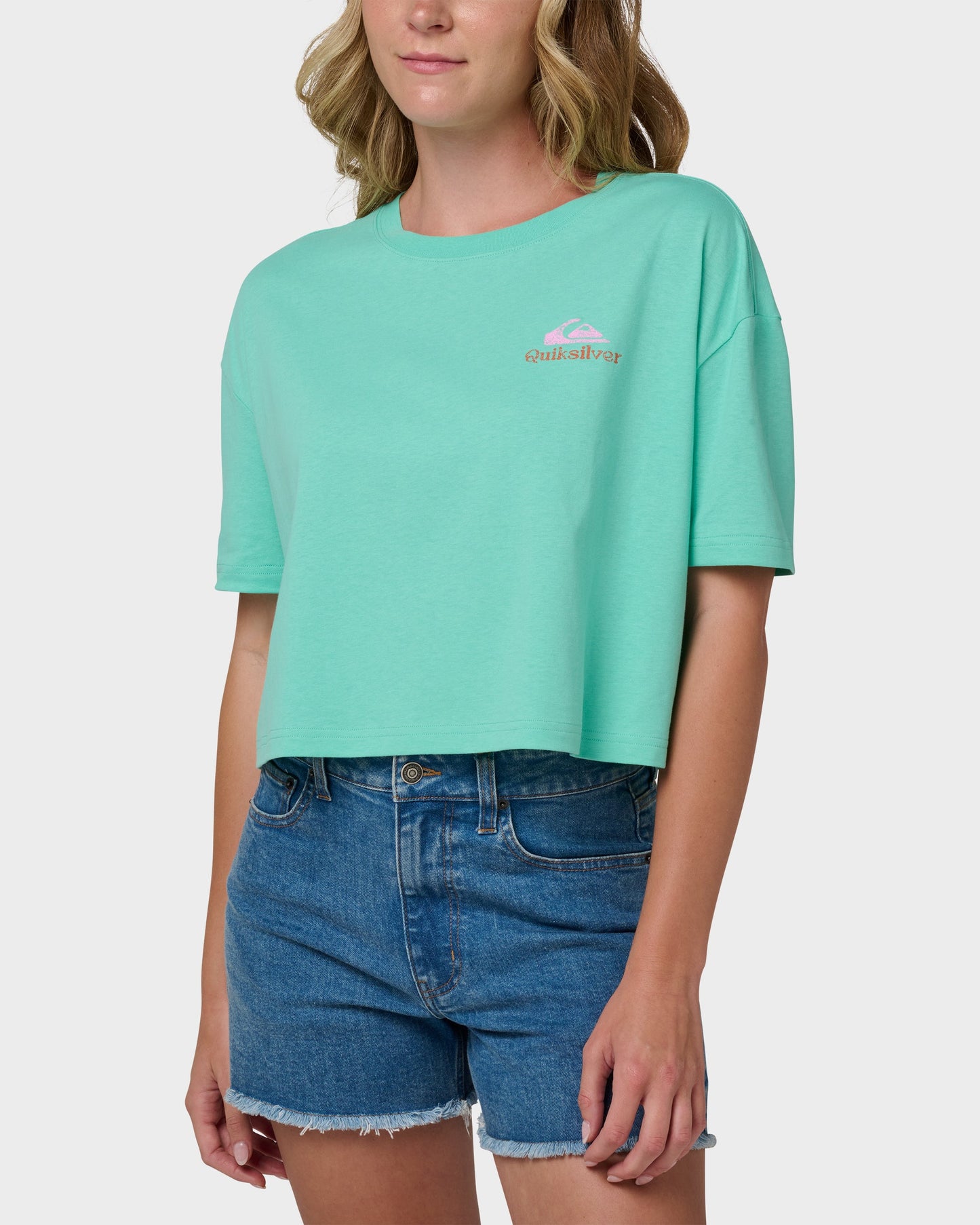 Surf Sun Smile Short Sleeve Cropped Boyfriend T-Shirt