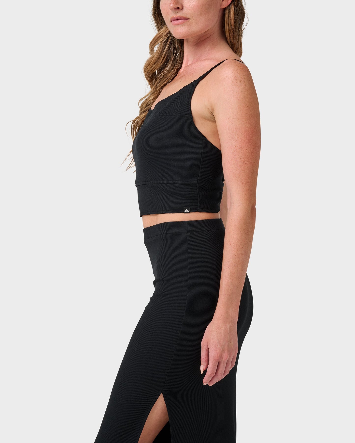 Rhea Solid Cropped Rib Tank