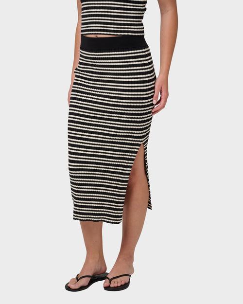 Cora Bay Yarn Dyed Stripe Sweater Midi Skirt