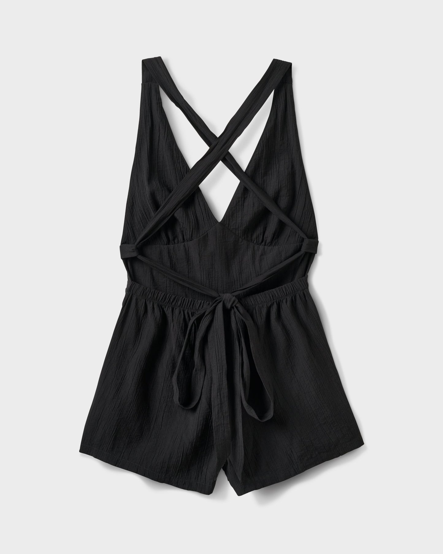 Tezza Solid Textured Tie Romper