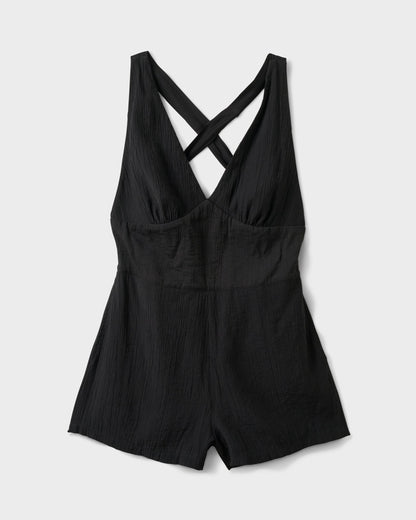 Tezza Solid Textured Tie Romper