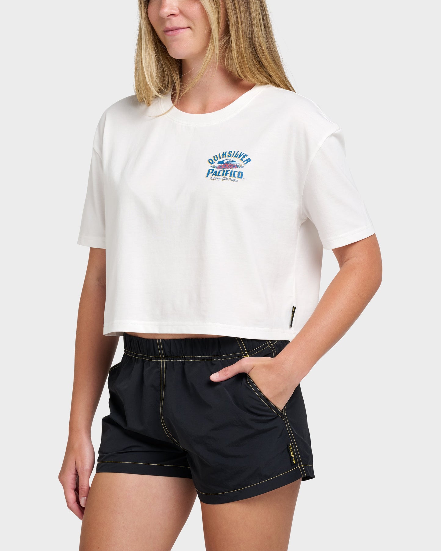 Quiksilver X Pacifico Sign Lock Cropped Boyfriend T-Shirt
