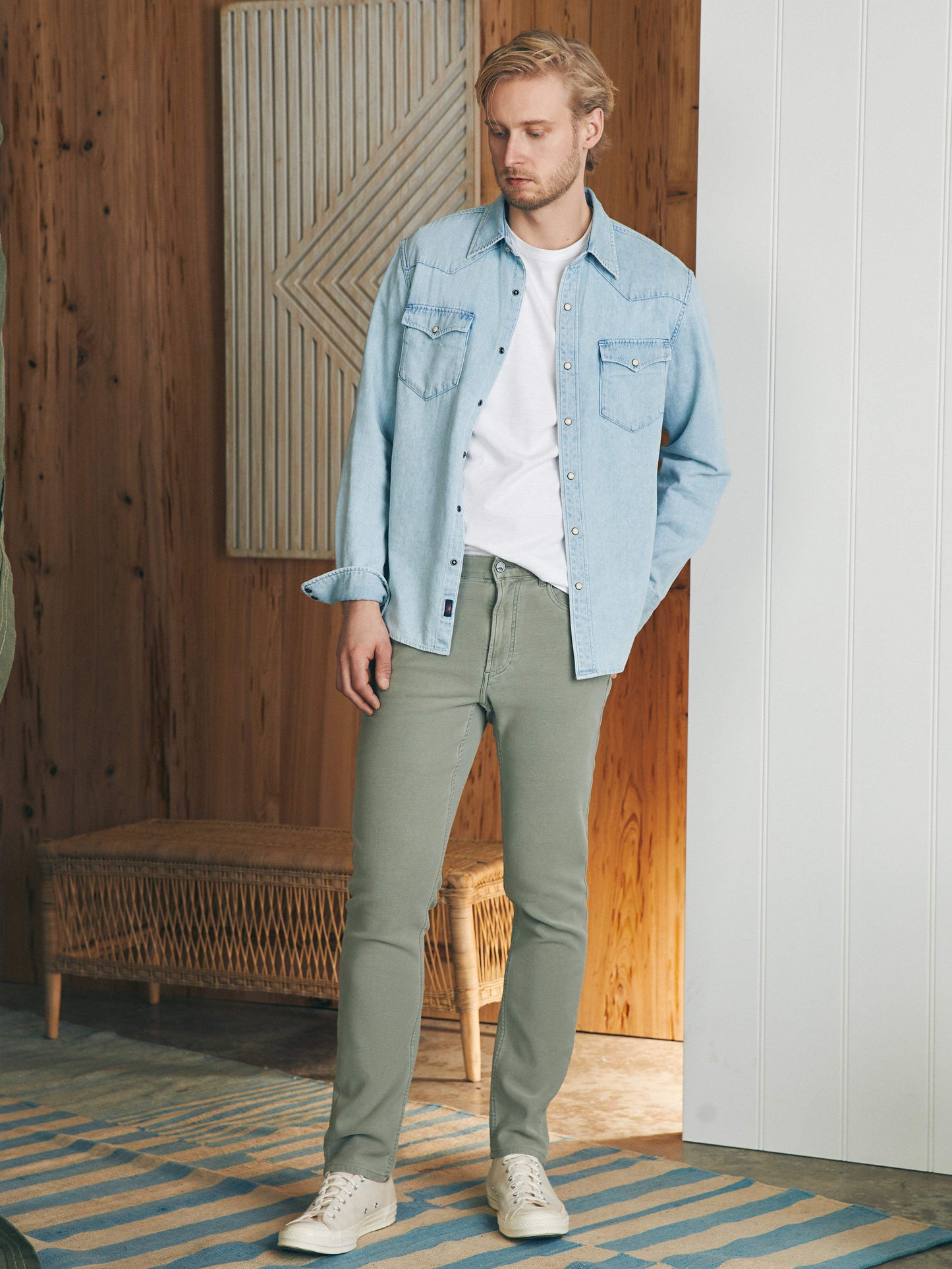 Stretch Terry 5-Pocket (32") - Faded Olive