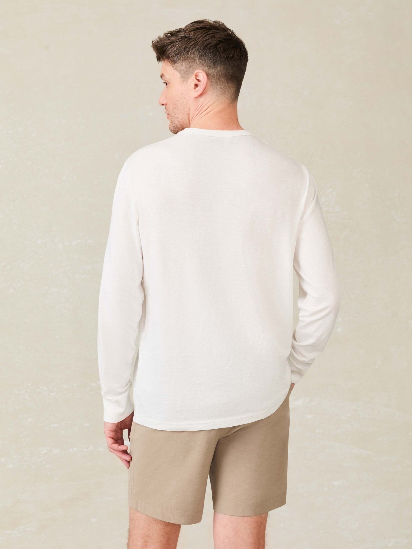 Long-Sleeve Sunwashed Tee - White