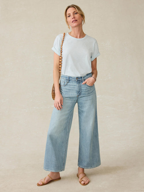 Saturday Denim Wide Leg Ankle - West Cove Wash