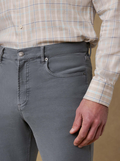 Stretch Terry 5-Pocket Athletic Fit Pant - Slate