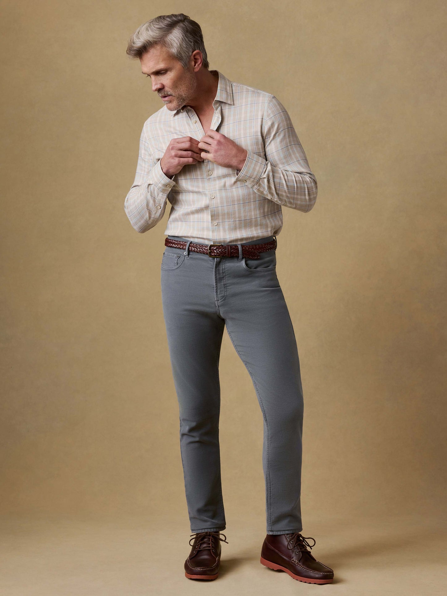 Stretch Terry 5-Pocket Athletic Fit Pant - Slate