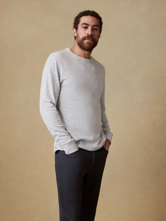 Sunwashed Organic Crew - Light Grey Heather