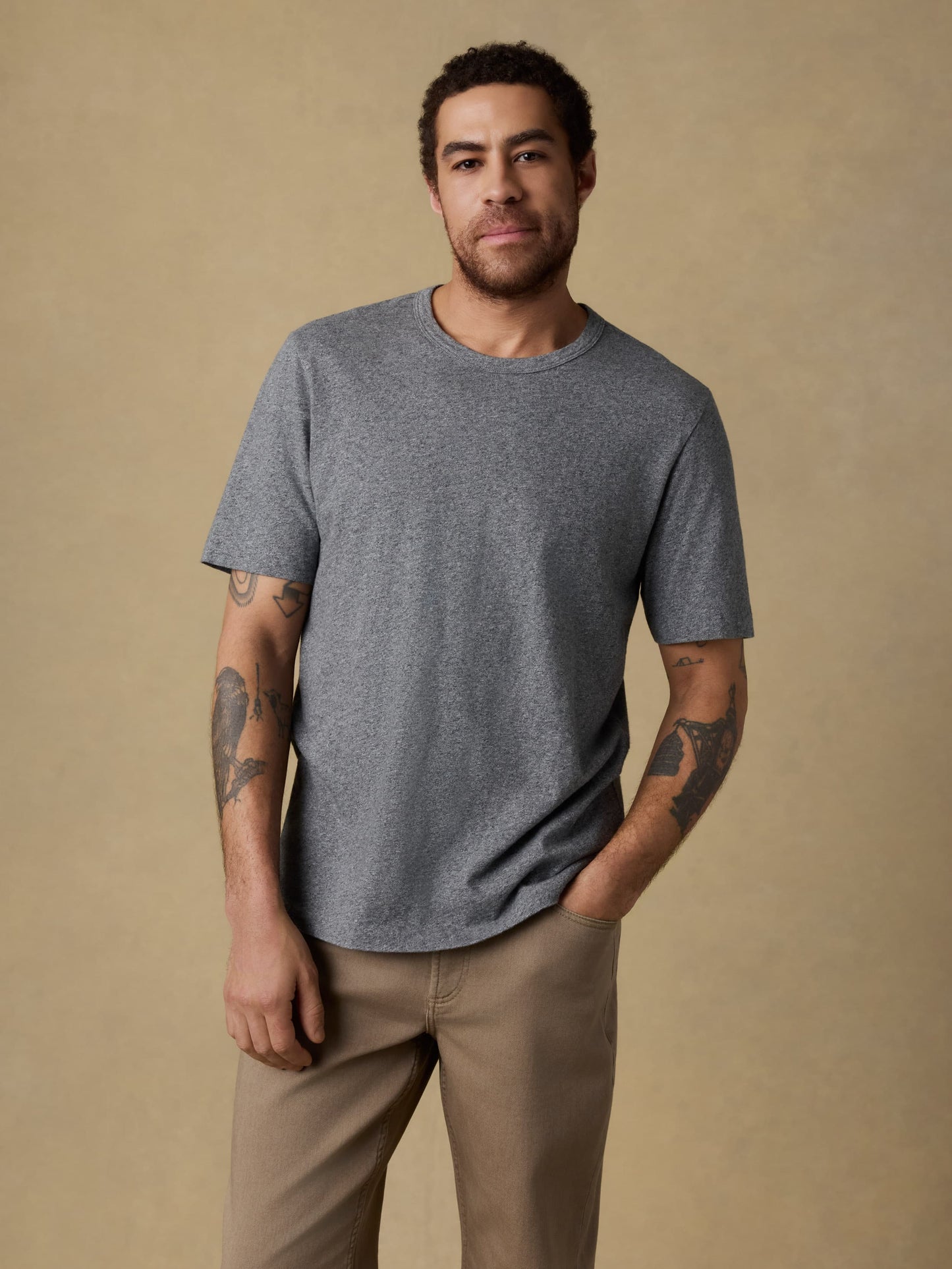 Sunwashed Regenerative Tee - Pebble Grey Heather