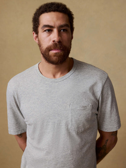 Sunwashed Regenerative Pocket Tee - Granite Heather