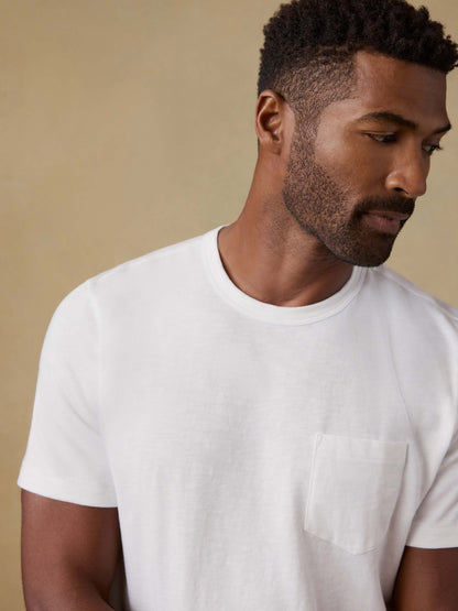 Sunwashed Regenerative Pocket Tee - White