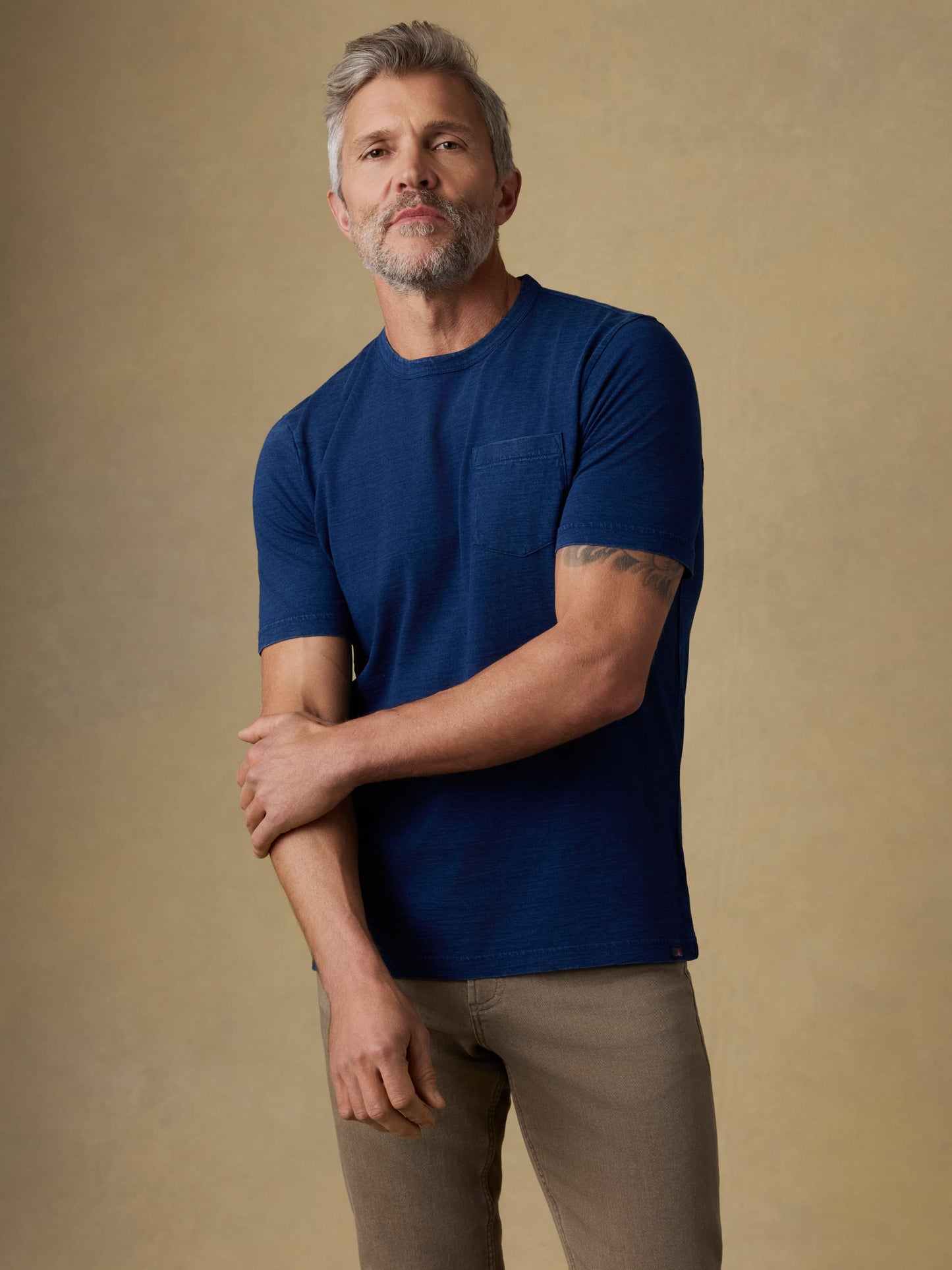 Short-Sleeve Indigo Pocket Tee - Deadstock Wash