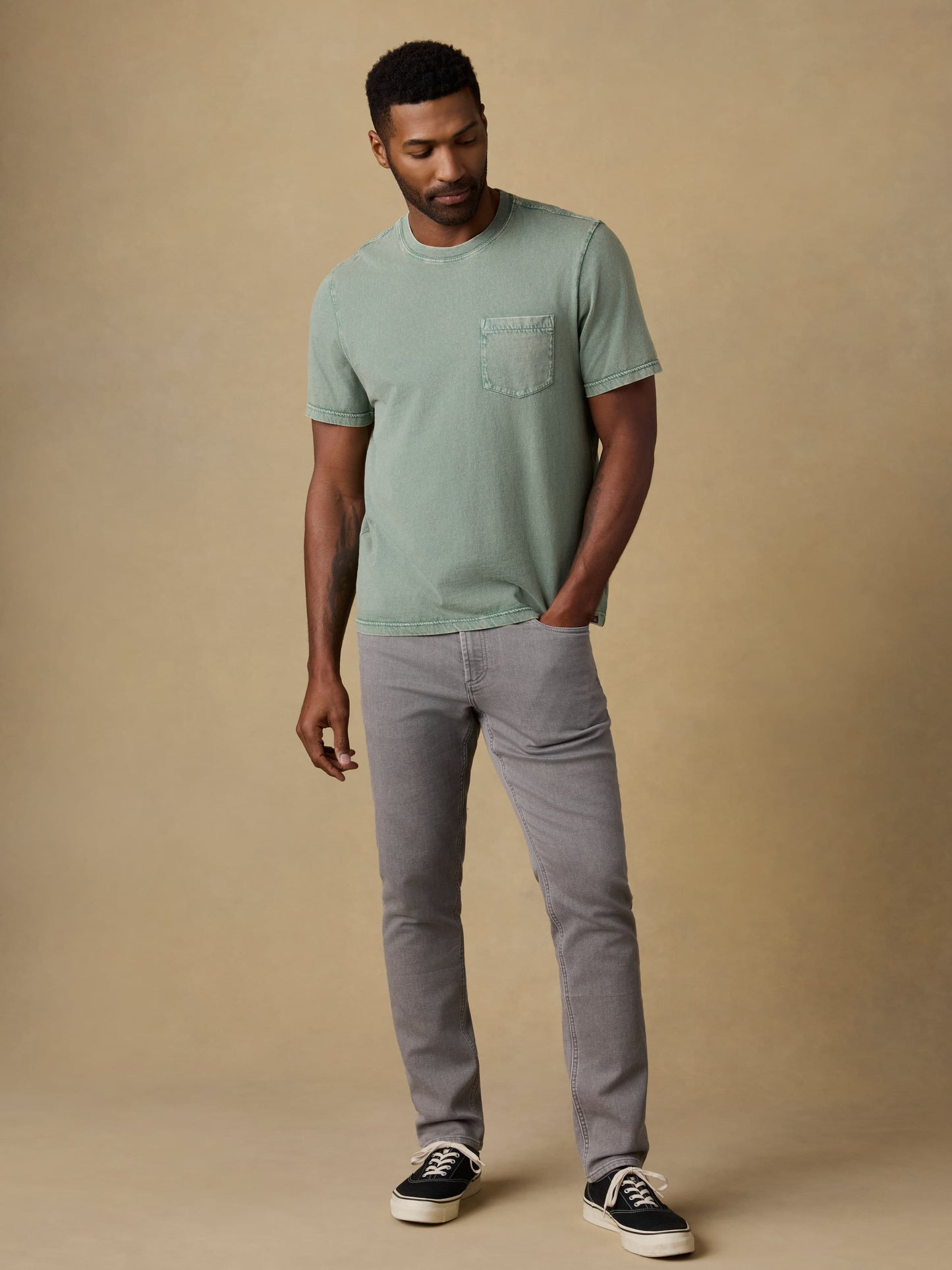Short-Sleeve Recycled Cotton Tee - Coastal Sage