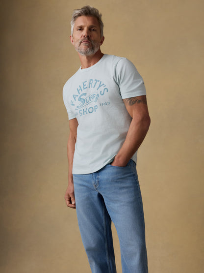 Surf Shop Sunwashed Regenerative Tee - Sky