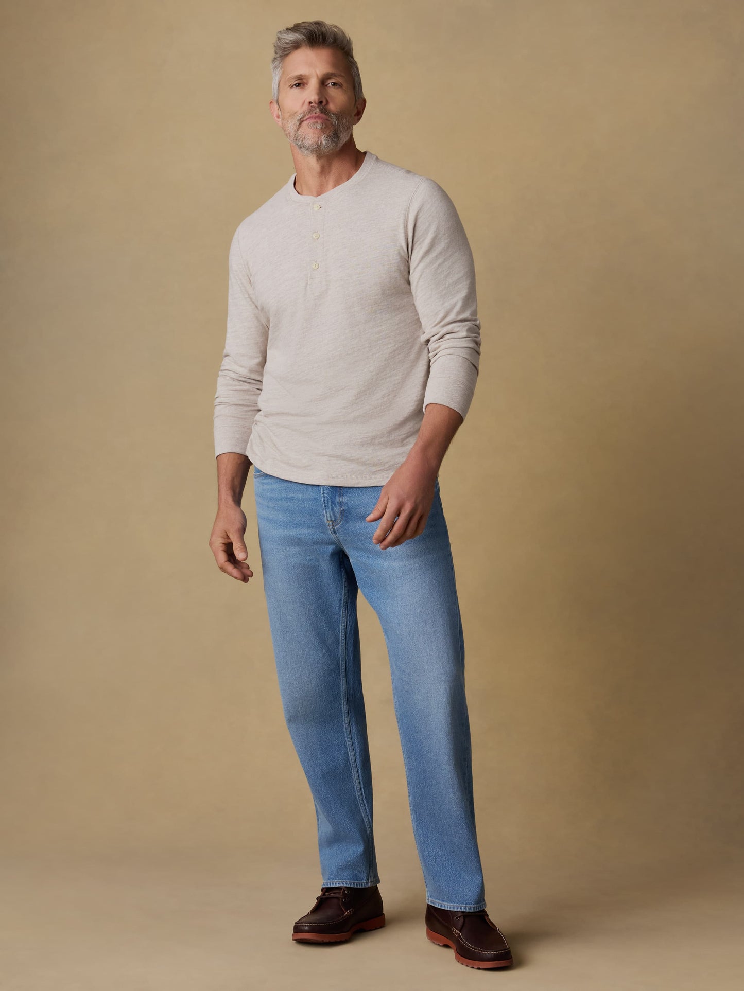 Sunwashed Organic Henley - Oat Plains Heather
