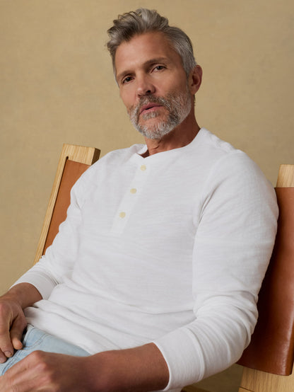 Sunwashed Organic Henley - White