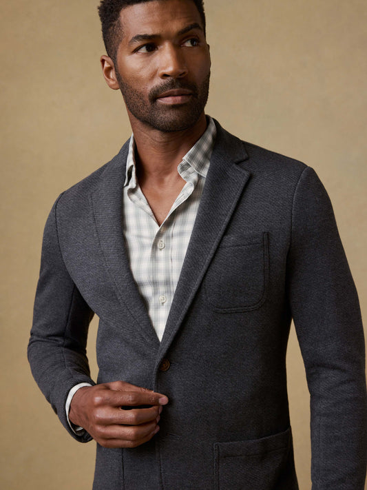 Inlet Knit Blazer (Short) - Black Sky Melange