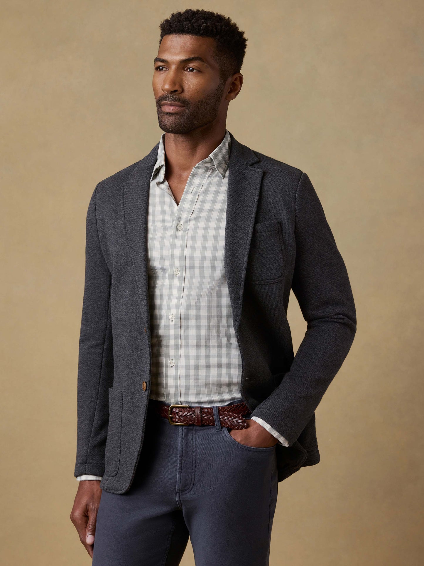 Inlet Knit Blazer (Short) - Black Sky Melange