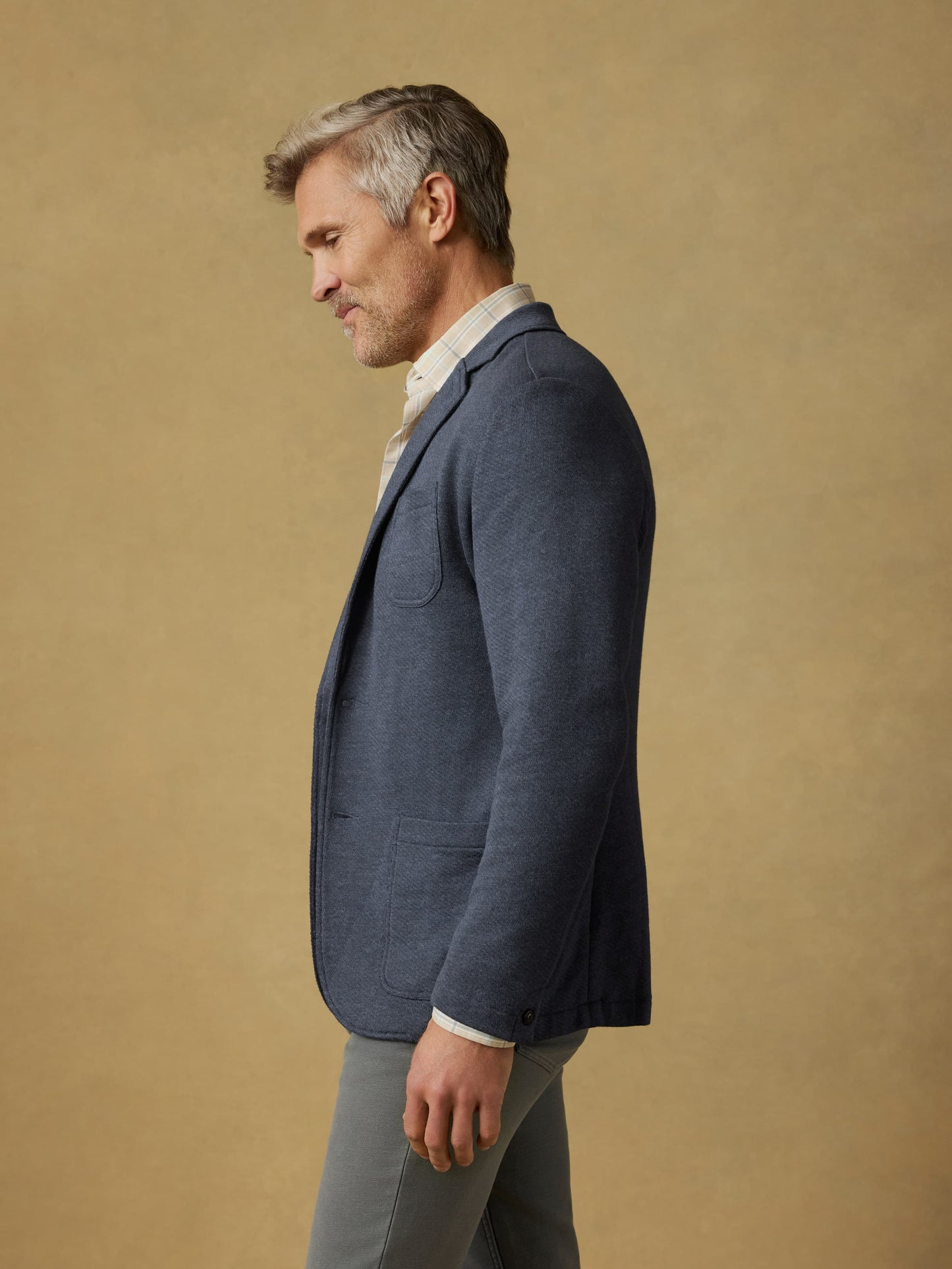 Inlet Knit Blazer - Deep Navy Melange