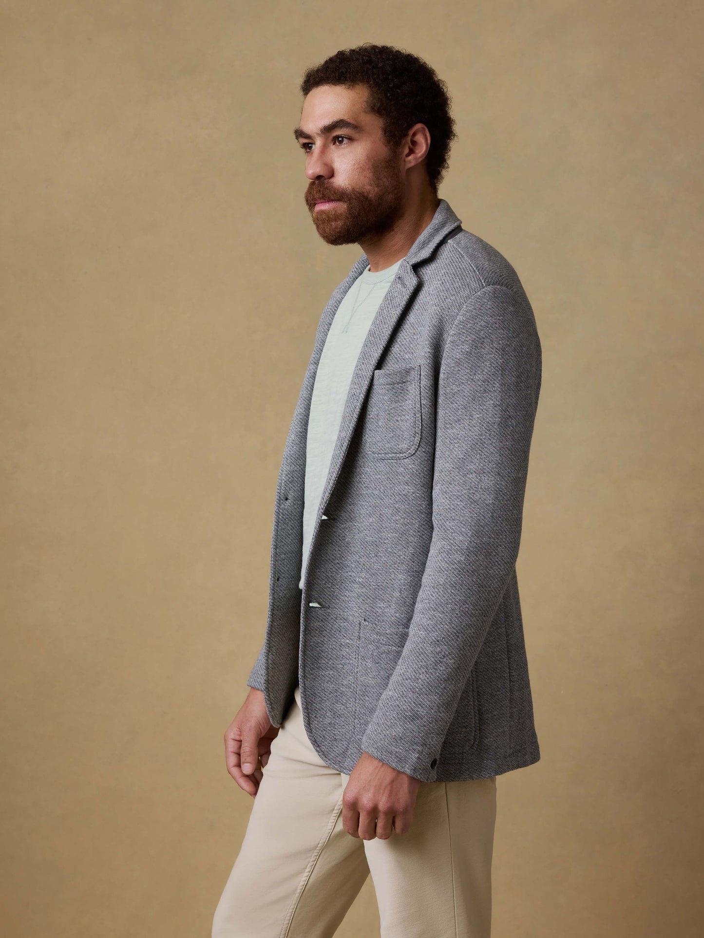 Inlet Knit Blazer - Medium Grey Melange