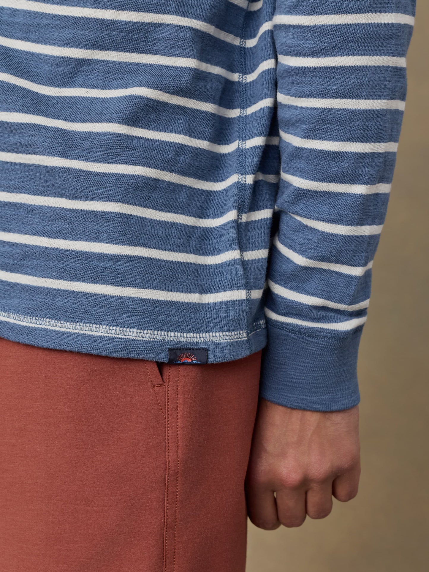 Sunwashed Organic Hoodie - Breaker Blue Breton Stripe