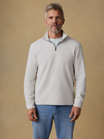 Highland Knit Quarter Zip - Ice Grey