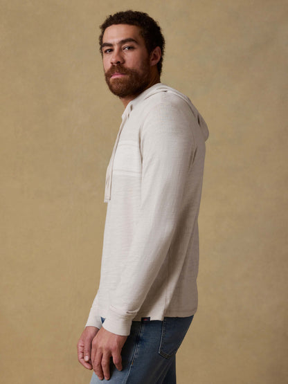 Sunwashed Organic Hoodie - Ice Grey Surf Stripe