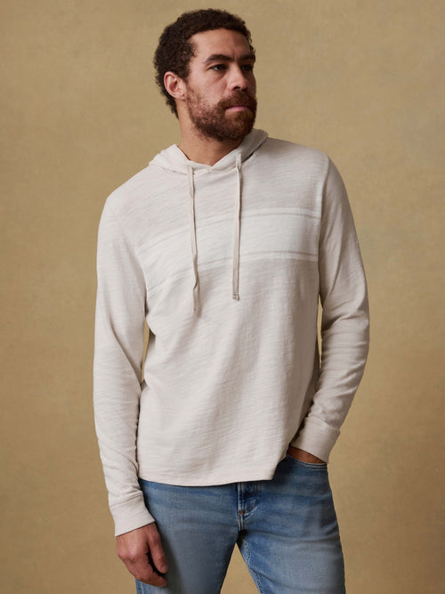 Sunwashed Organic Hoodie - Ice Grey Surf Stripe