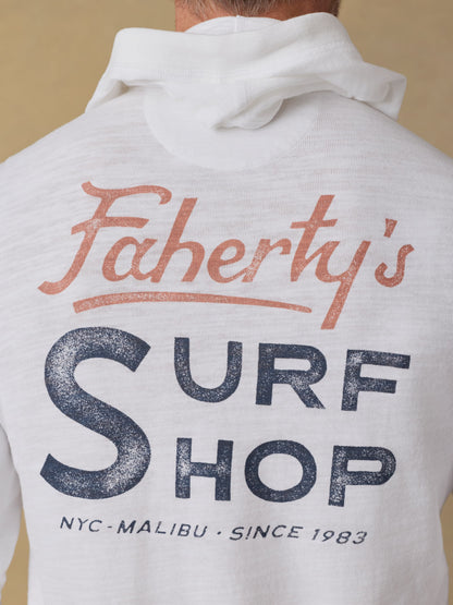 Surf Shop Sunwashed Organic Hoodie - White