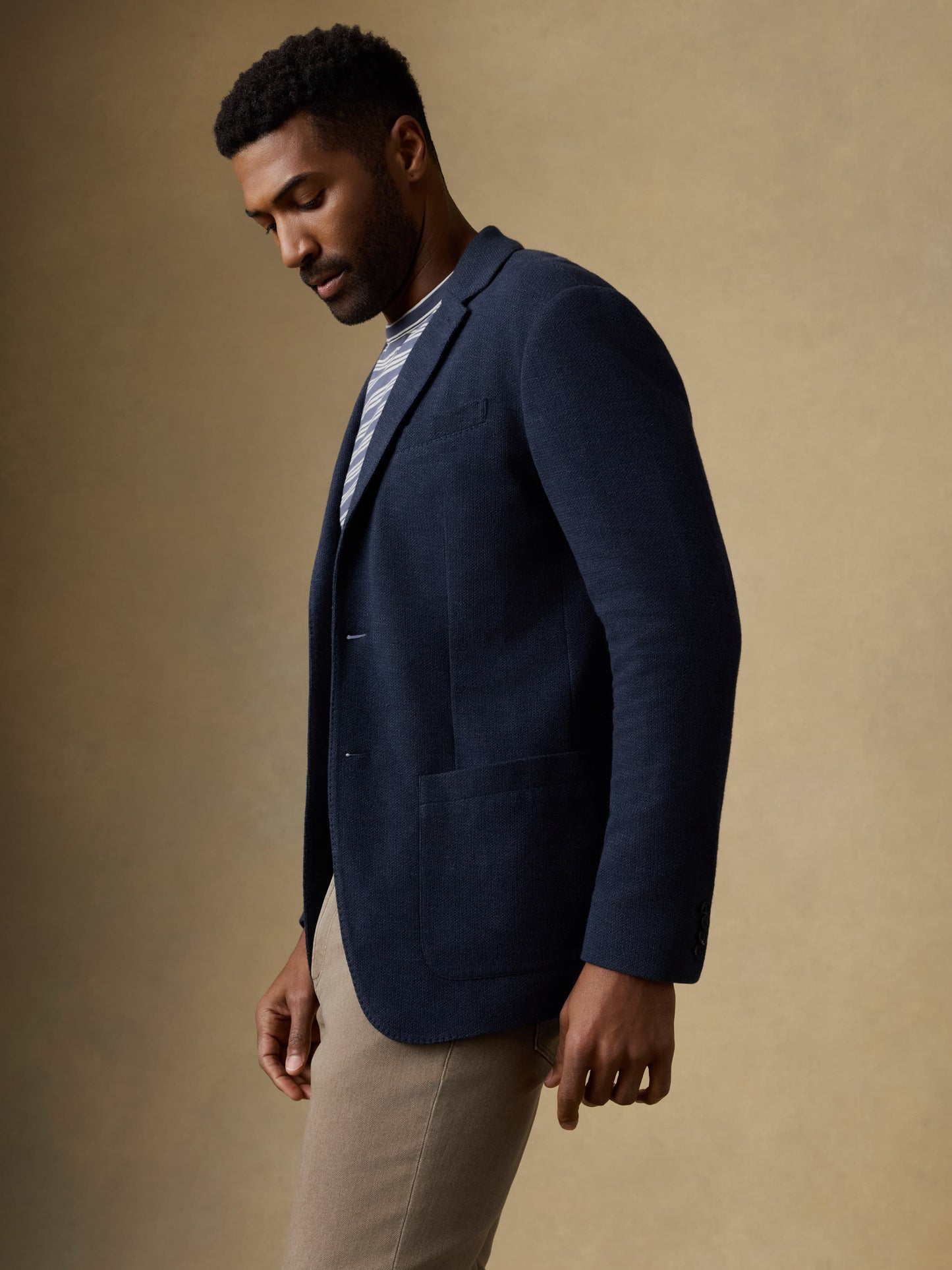 Highland Knit Blazer - Navy Ridge Melange